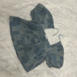 Women’s denim square neck top